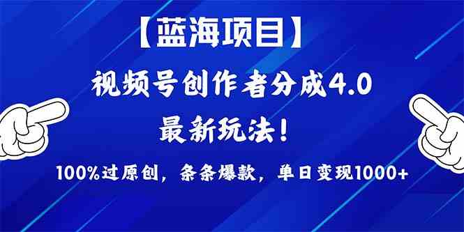 （9777期）2024蓝海项目视频号，最新方法， 100%过原创，条条爆款，单日变现1K+，…-777网创网