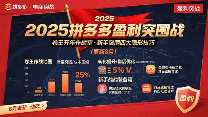 (15687期)2025拼多多盈利突围战:卷王开年作战室,新手突围四大隐形技巧(更新8月)-777网创网