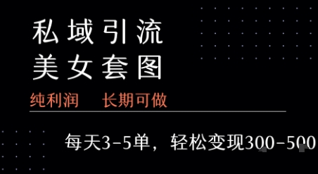 私域卖套图每天3-5单 每单利润99-2张+-777网创网