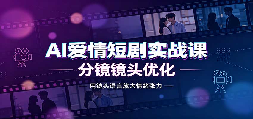 AI爱情短剧实战课:故事剧本创作,分镜镜头优化,智能体提示词-777网创网