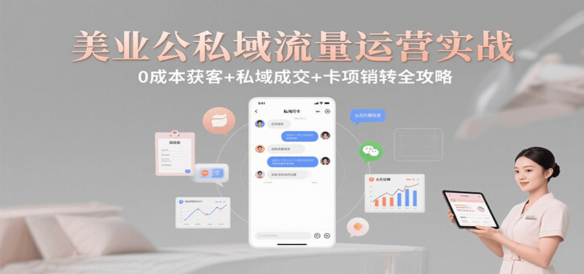 美业公私域流量运营实战：0成本获客+私域成交+卡项销转全攻略-777网创网