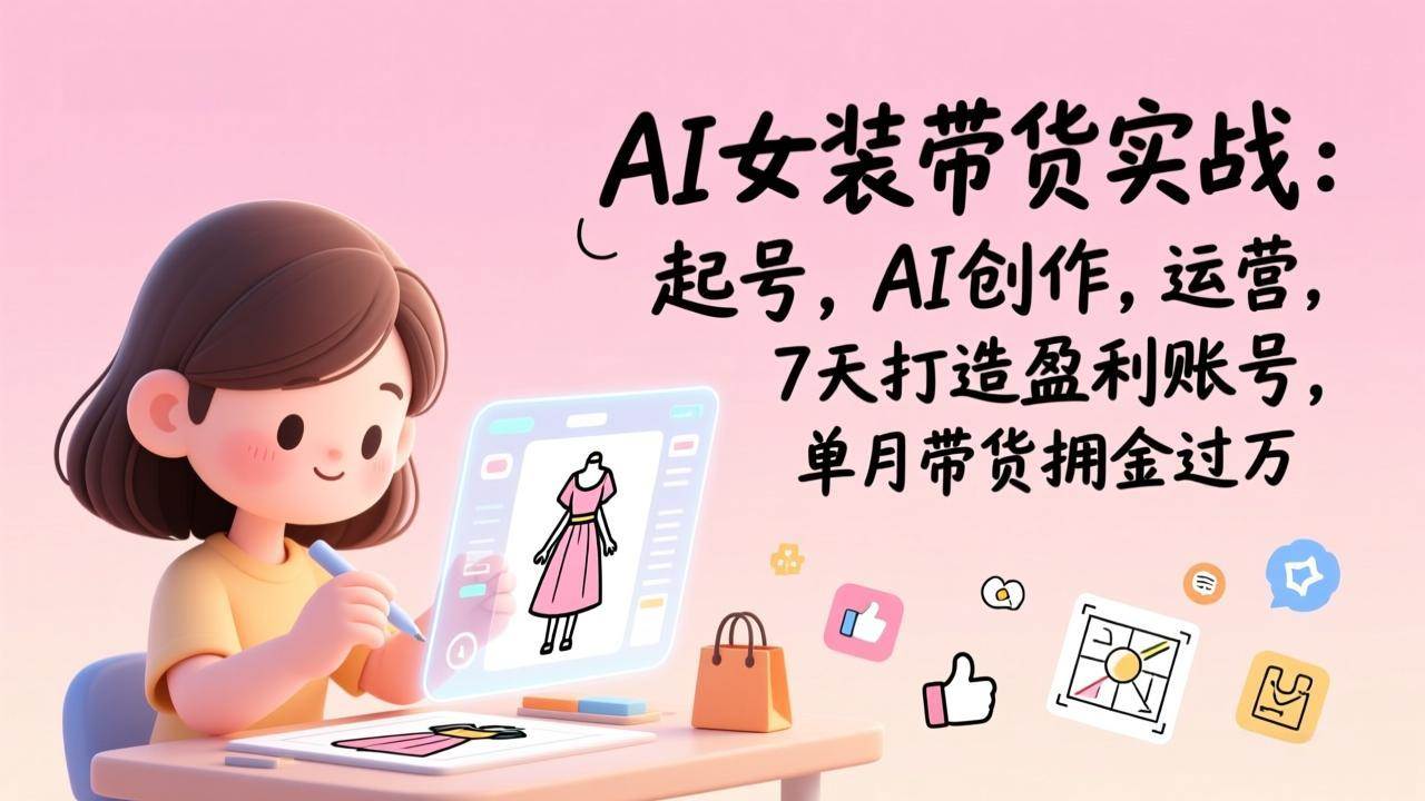 (17117期)AI女装带货实战班(更新):起号,AI创作,运营,7天打造盈利账号,单月带货佣金过万 (17117期)AI女装带货实战班(更新):起号,AI创作,运营,7天打造盈利账号,单月带货佣金过万