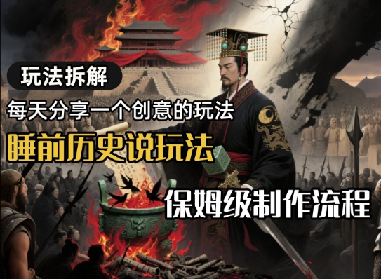 玩法拆解睡前历史说玩法，保姆级制作流程-777网创网
