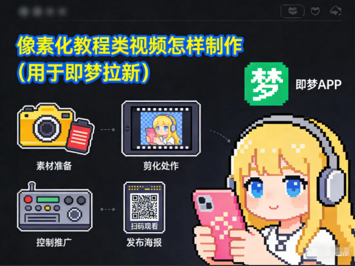 像素化教程类视频怎样制作（用于即梦拉新）-777网创网