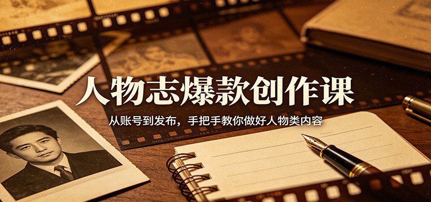 人物志爆款创作课：从账号到发布，手把手教你做好人物类内容-777网创网