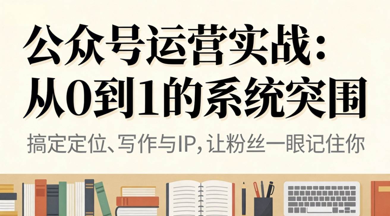 （16777期）公众号运营实战：从0到1的系统突围-777网创网