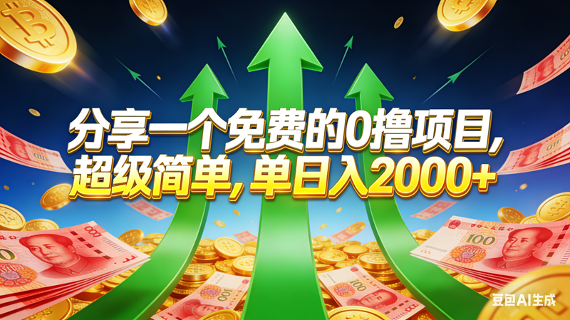 （16846期）免费的，0撸靠谱小项目，超级简单，单日入2000+