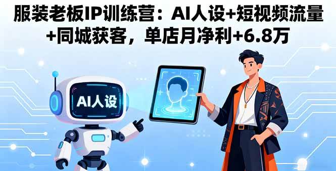 （16117期）服装老板IP训练营：AI人设+短视频流量+同城获客，单店月净利+6.8万-777网创网