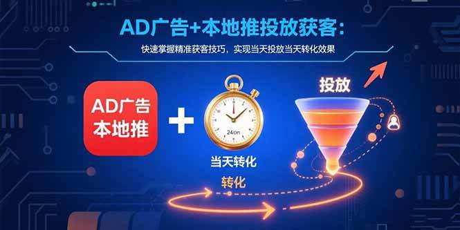 （15637期）AD广告+本地推投放获客：快速掌握精准获客技巧，实现当天投放当天转化效果-777网创网