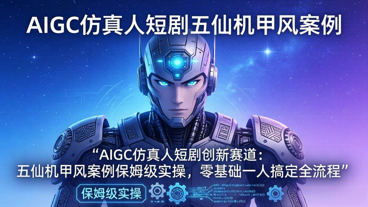 （17961期）AIGC仿真人短剧创新赛道：五仙机甲风案例保姆级实操，零基础一人搞定全流程-777网创网