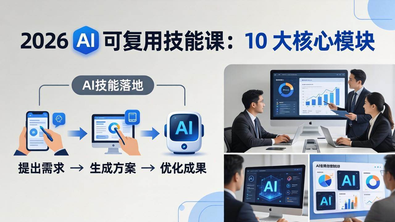 (17894期)2026AI可复用技能-4月新课:10大核心模块,手把手教你把AI用进工作、产出成果 (17894期)2026AI可复用技能-4月新课:10大核心模块,手把手教你把AI用进工作、产出成果