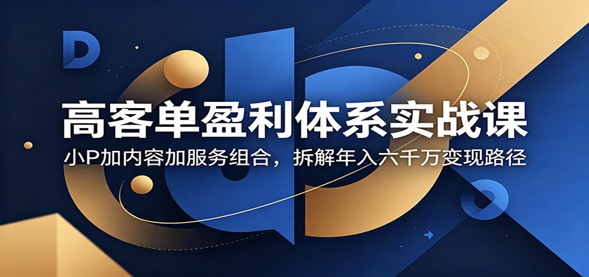 高客单盈利体系实战课：小P加内容加服务组合，拆解年入六千万变现路径-777网创网