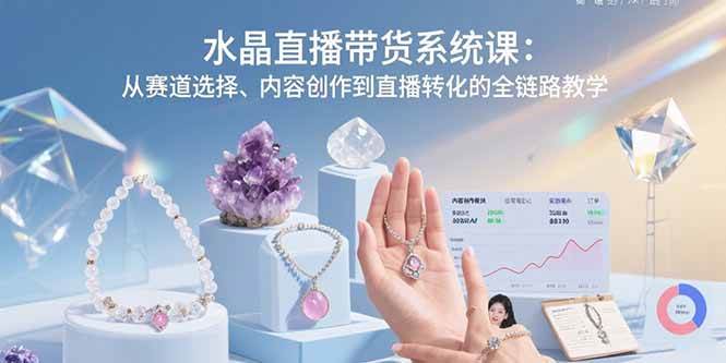 （15721期）水晶直播带货系统课：从赛道选择、内容创作到直播转化的全链路教学-777网创网