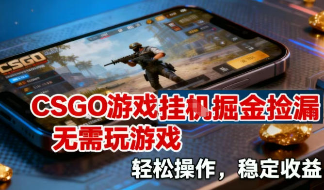 CSGO游戏挂G掘金捡漏,不需要玩游戏,操作简单,收益稳定【揭秘】-777网创网
