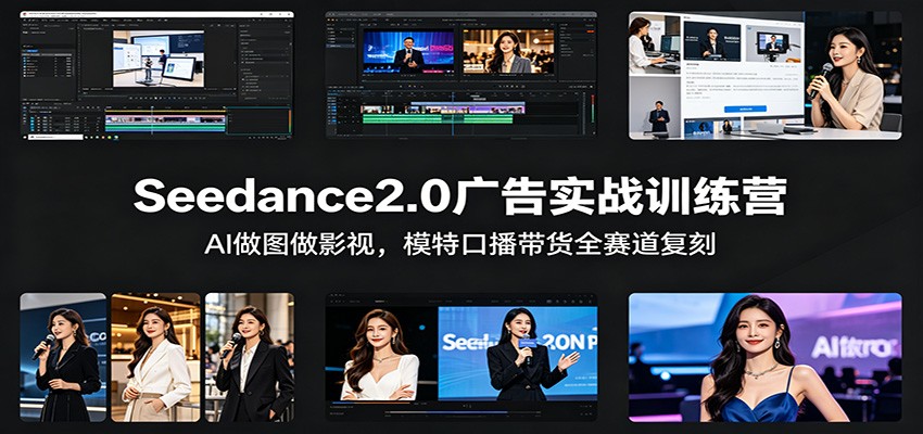 Seedance2.0广告实战训练营：AI做图做影视，模特口播带货全赛道复刻-777网创网