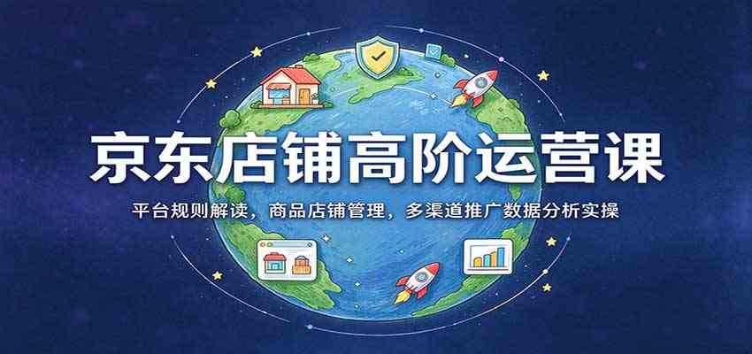 京东店铺高阶运营课:平台规则解读,商品店铺管理,多渠道推广数据分析实操-777网创网