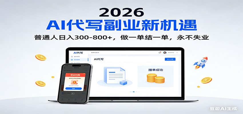 2026 副业首选！AI 代写日入 300-800，普通人0门槛，做一单结一单！-777网创网