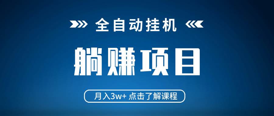 （14551期）全自动挂机项目 月入3w+ 真正躺平项目 不吃电脑配置 当天见收益-777网创网