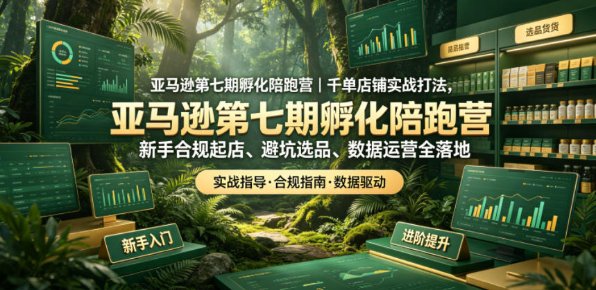 亚马逊孵化陪跑营｜千单店铺实战打法，新手合规起店、避坑选品、数据运营全落地（更新0708）-777网创网