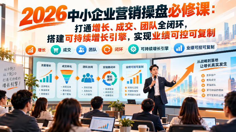 2026中小企业营销操盘必修课:打通增长、成交、团队全闭环,搭建可持续增长引擎,实现业绩可控可复制-777网创网