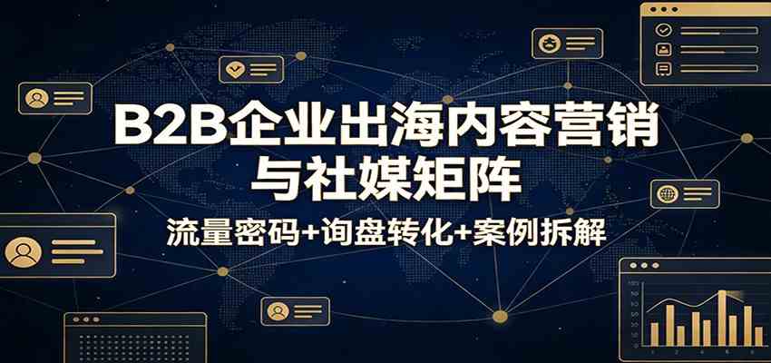 B2B企业出海内容营销与社媒矩阵：流量密码+询盘转化+案例拆解-777网创网