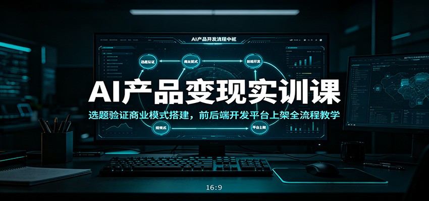 AI产品变现实训课：选题验证商业模式搭建，前后端开发平台上架全流程教学-777网创网