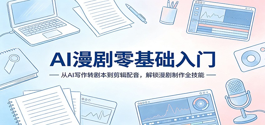 AI漫剧零基础入门：从AI写作转剧本到剪辑配音，解锁漫剧制作全技能-777网创网