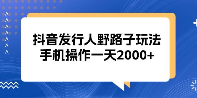 (13220期)抖音发行人野路子玩法,手机操作一天2000+-777网创网