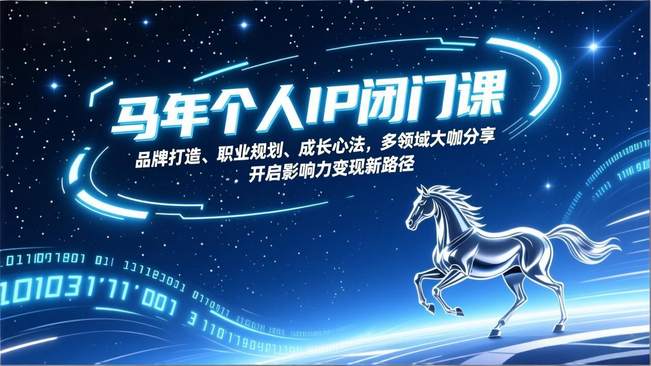 马年个人IP闭门课,品牌打造、职业规划、成长心法,多领域大咖分享,开启影响力变现新路径-777网创网
