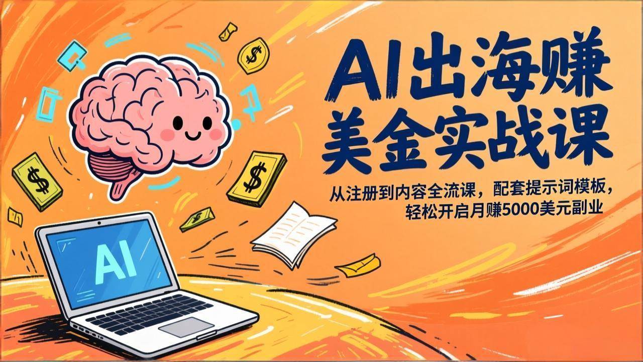 (17298期)AI出海赚美金实战课,从注册到内容全流程,配套提示词模板,轻松开启月赚5000美元副业 (17298期)AI出海赚美金实战课,从注册到内容全流程,配套提示词模板,轻松开启月赚5000美元副业