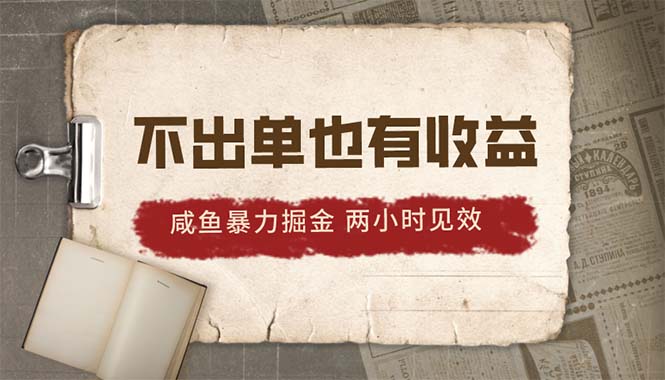 （10562期）2024咸鱼暴力掘金，不出单也有收益，两小时见效，当天突破500+-777网创网