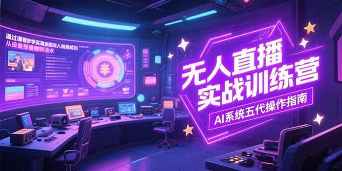 （15315期）无人直播实操训练营，从设备搭建到话术，AI系统五代操作指南(7月更新)-777网创网