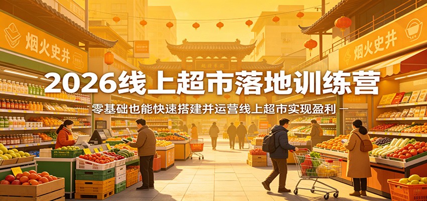 2026线上超市落地训练营，零基础也能快速搭建并运营线上超市实现盈利-777网创网