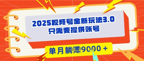 2025年视频号全新玩法3.0,操作爆款门槛低, 团队赋能,单月入9k-777网创网