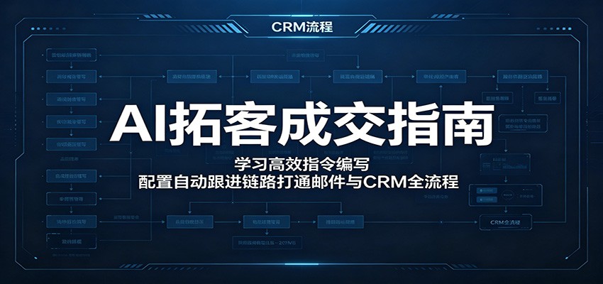 AI拓客成交指南：学习高效指令编写，配置自动跟进链路打通邮件与CRM全流程-777网创网