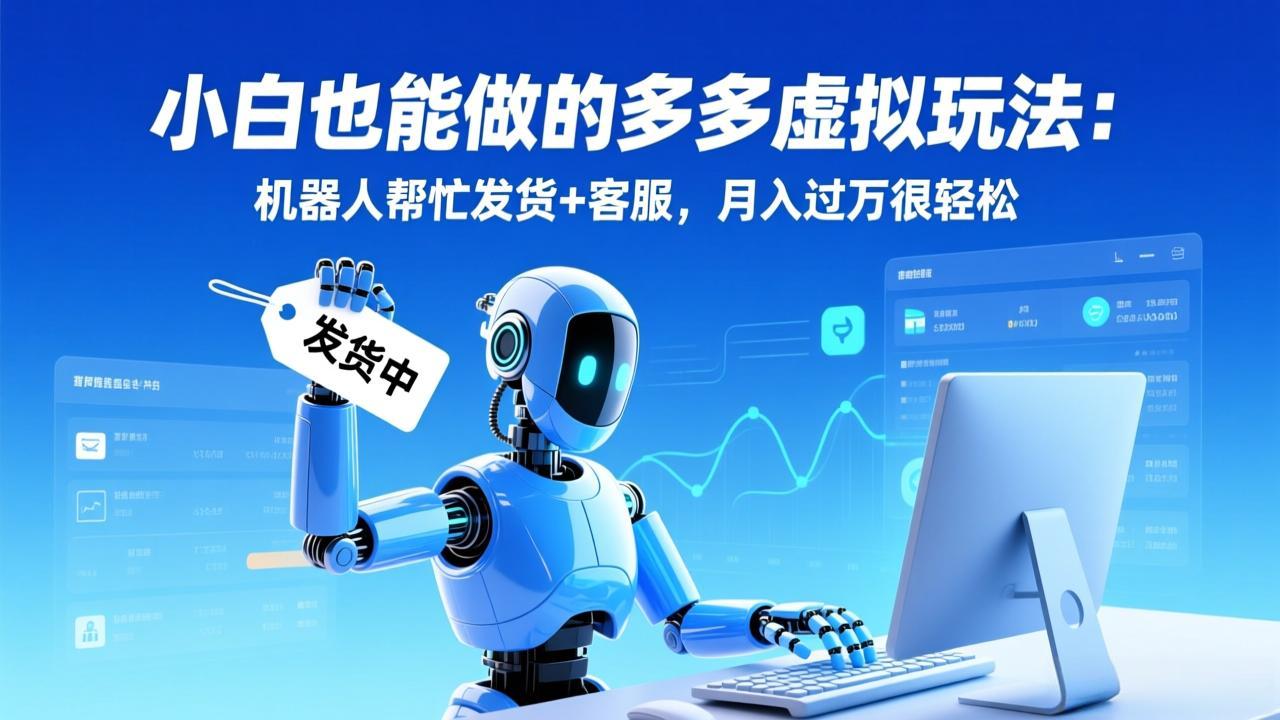 小白也能做的多多虚拟玩法:机器人帮忙发货+客服,月入过万很轻松-777网创网