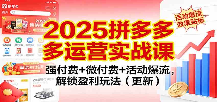 2025拼多多运营实战课:强付费+微付费+活动爆流,解锁盈利玩法(更新) 2025拼多多运营实战课:强付费+微付费+活动爆流,解锁盈利玩法(更新)