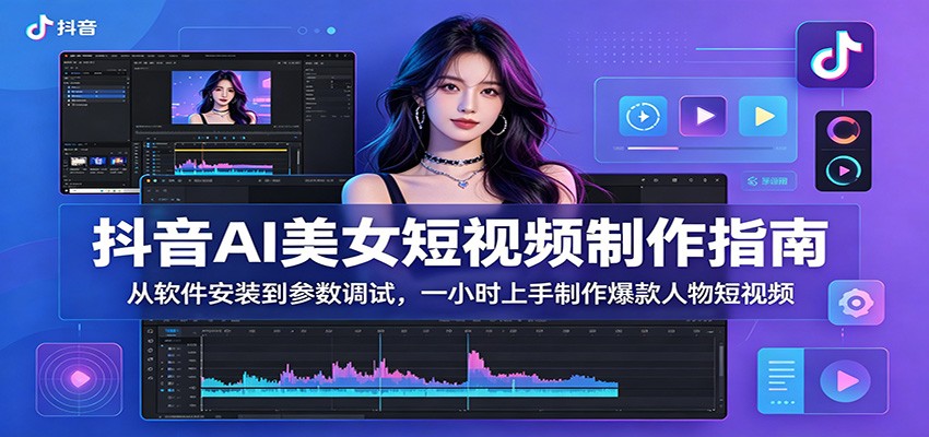 抖音AI美女短视频制作指南：从软件安装到参数调试，一小时上手制作爆款人物短视频-777网创网