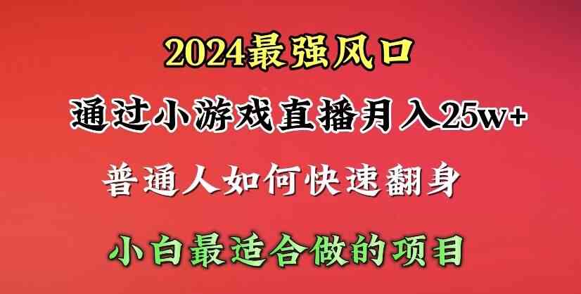 图片[1]-（10020期）2024年最强风口，通过小游戏直播月入25w+单日收益5000+小白最适合做的项目-777网创网