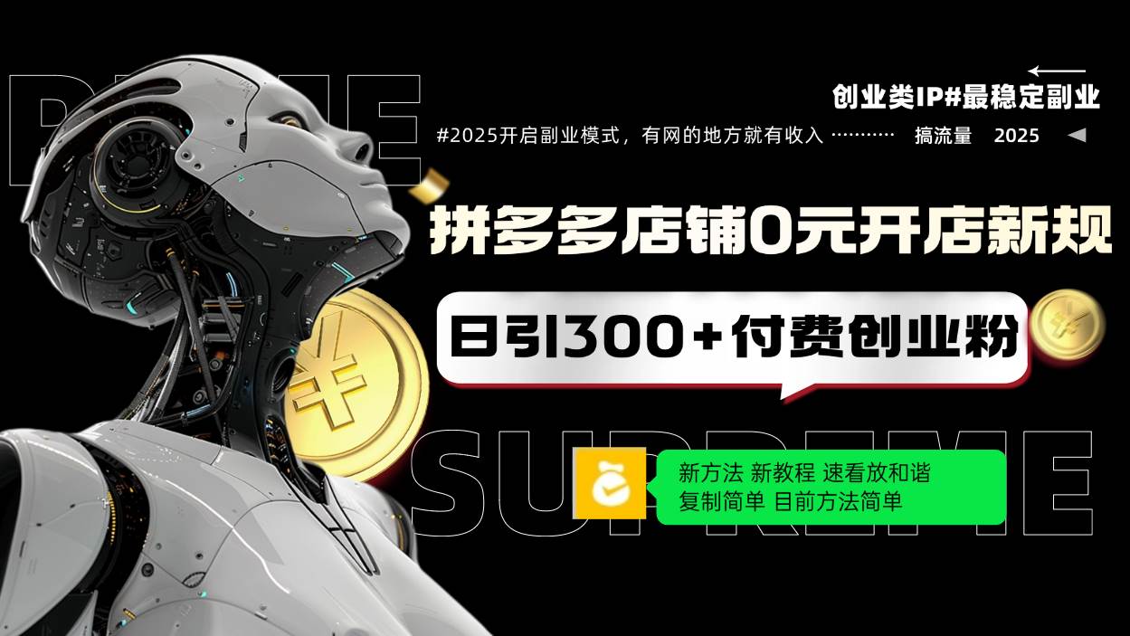 （14092期）拼多多店铺0元开店新规，日引300+付费创业粉，目前方法简单复制粘贴可矩阵-777网创网