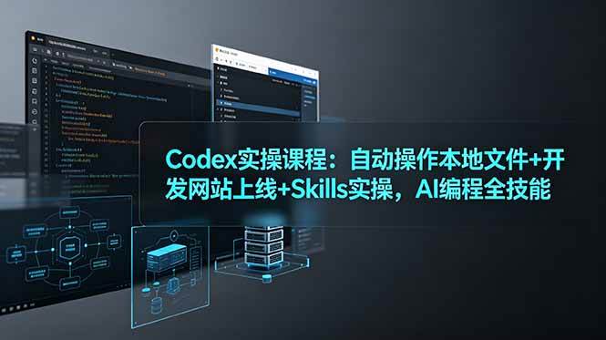 （19009期）Codex实操课程：自动操作本地文件+开发网站上线+Skills实操，AI编程全技能-777网创网