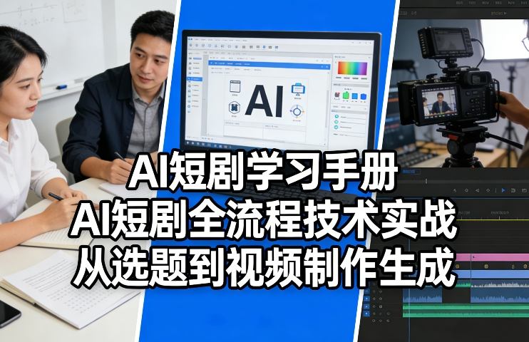 AI短剧学习手册，AI短剧全流程技术实战，从选题到视频制作生成-777网创网