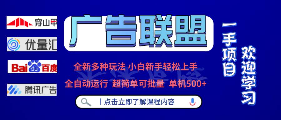 图片[1]-（13258期）广告联盟 全新多种玩法 单机500+ 全自动运行 可批量运行-777网创网