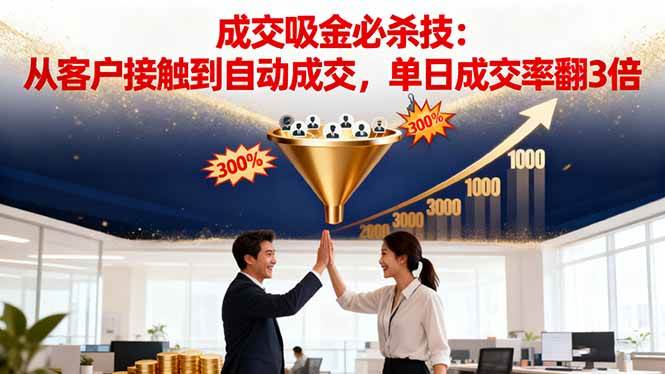 （16432期）吸金成交营销必杀技：从客户接触到自动成交，单日成交率翻3倍-777网创网