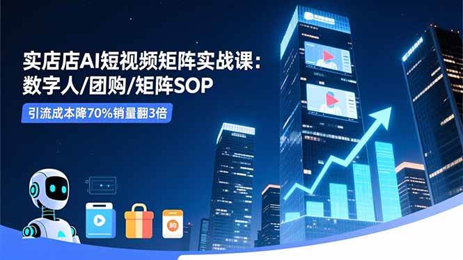 (16539期)实体店AI短视频矩阵实战课:数字人/团购/矩阵SOP,引流成本降70%销量翻3倍 (16539期)实体店AI短视频矩阵实战课:数字人/团购/矩阵SOP,引流成本降70%销量翻3倍