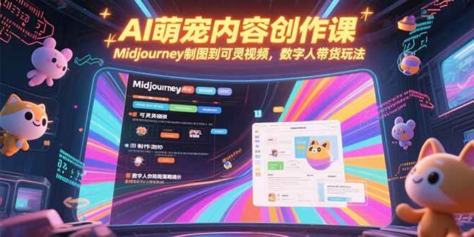 （15311期）AI萌宠内容创作课，Midjourney制图到可灵视频，数字人带货玩法-777网创网