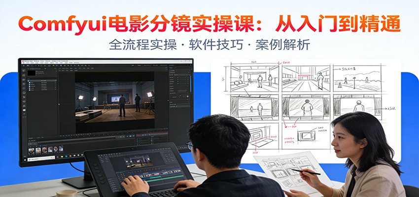 ComfyUI电影分镜实操课:分镜一致性,全流程AI视频制作,零基础也能做专业分镜 ComfyUI电影分镜实操课:分镜一致性,全流程AI视频制作,零基础也能做专业分镜