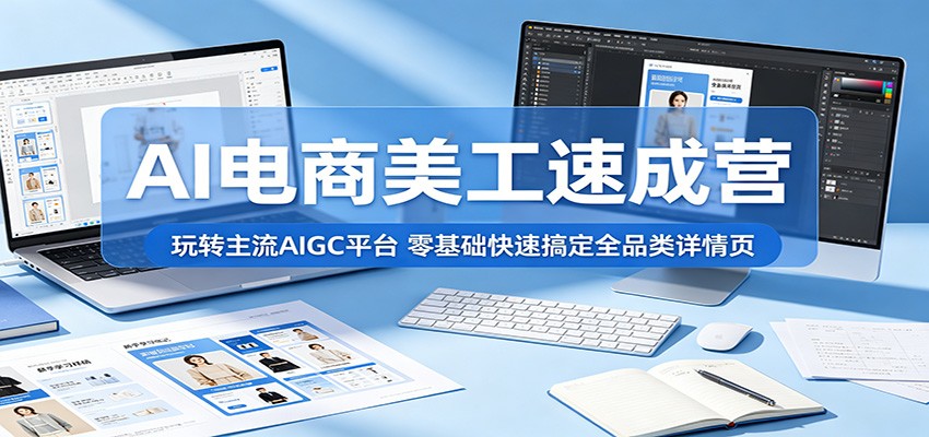AI电商美工速成营：玩转主流AIGC平台，零基础快速搞定全品类详情页-777网创网