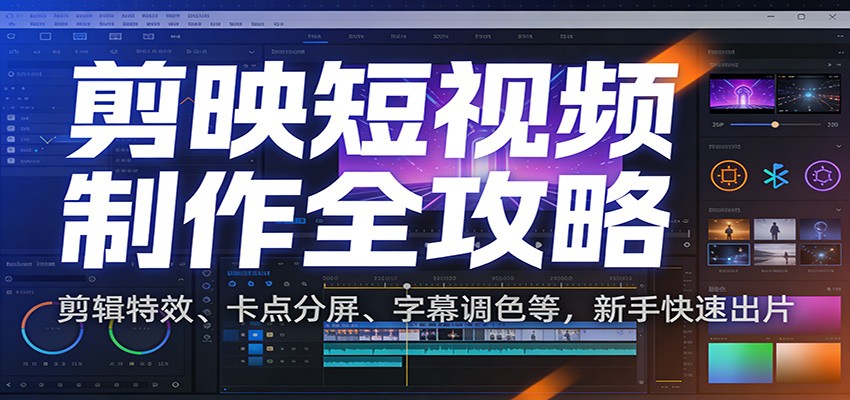 剪映短视频制作全攻略:剪辑特效、卡点分屏、字幕调色等,新手快速出片 剪映短视频制作全攻略:剪辑特效、卡点分屏、字幕调色等,新手快速出片