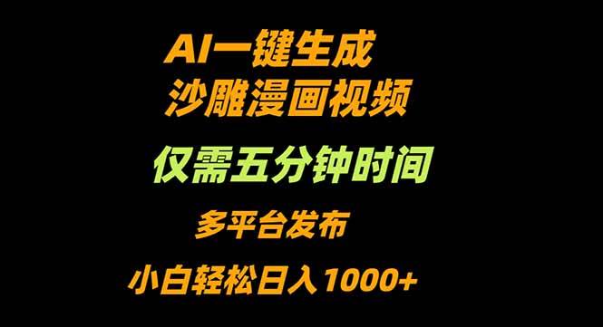 (16320期)AI一键生成沙雕动漫视频,只需5分钟,小白轻松日入1000+-777网创网